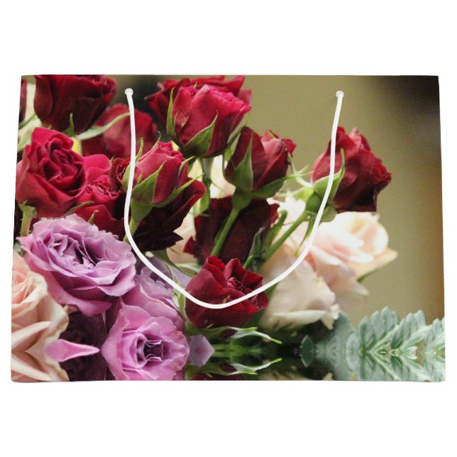 Rot, Lila und Rosa Große Geschenktüte (Vorderseite)