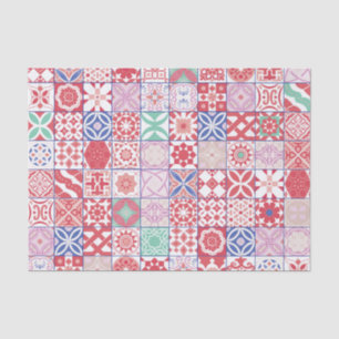 Rot-marokkanische Fliese Seidenpapier