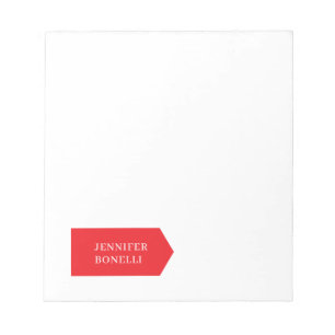 Rot minimalistisches modernes einfaches trendy notizblock