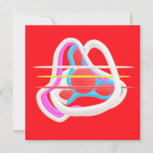 Rot mit abstrakt surrealem Design in niedlichen Fa