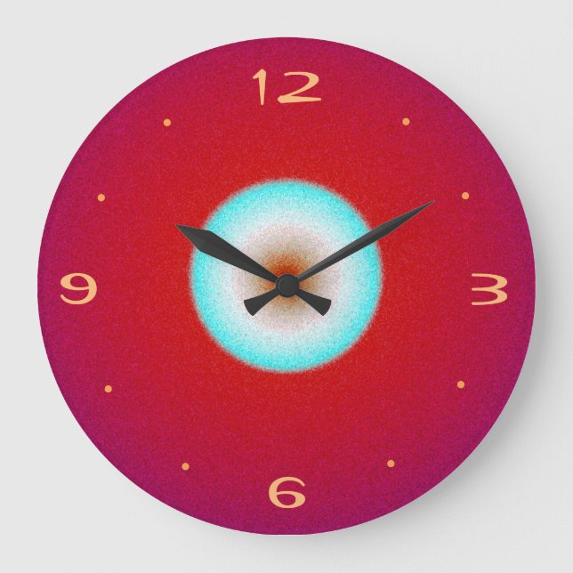 Rot mit Aqua Center>Kitchenuhr Große Wanduhr (Vorderseite)