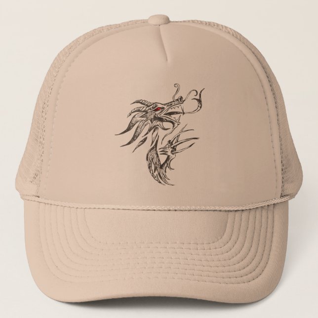 Rot-Mit Augen Drache Truckerkappe (Vorderseite)