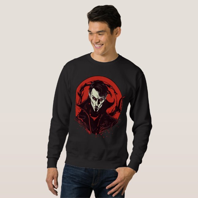 Rot-Mit Augen Horror Sweatshirt (Vorne ganz)