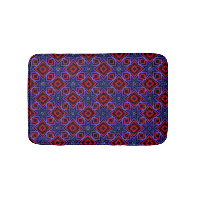Rot mit blauen Sternen Badematte (Vorderseite)