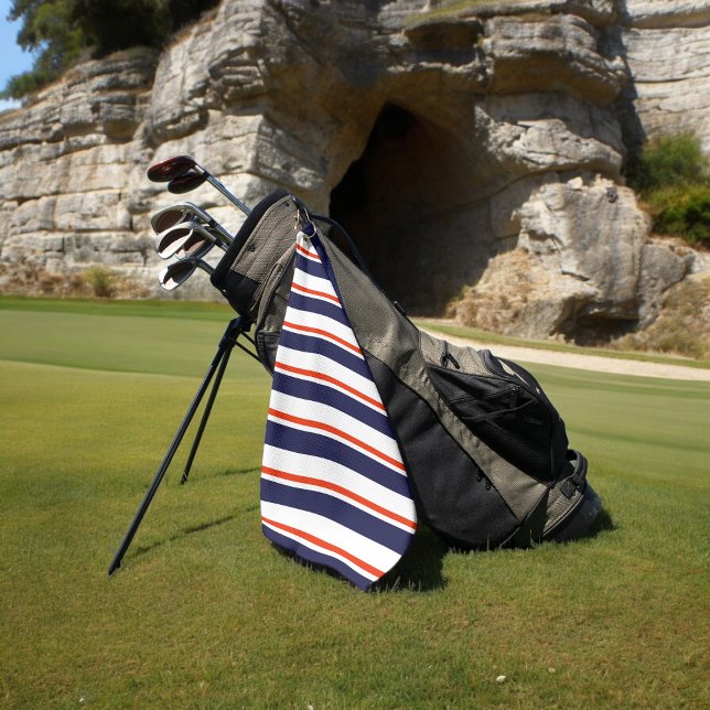 Rot mit blauen Streifen Golfhandtuch (Golf towel)