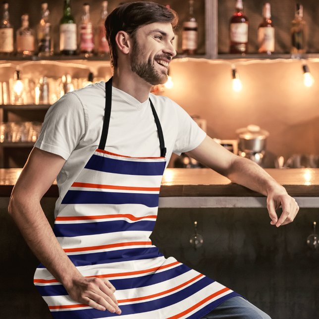 Rot mit blauen Streifen Schürze (Von Creator hochgeladen)