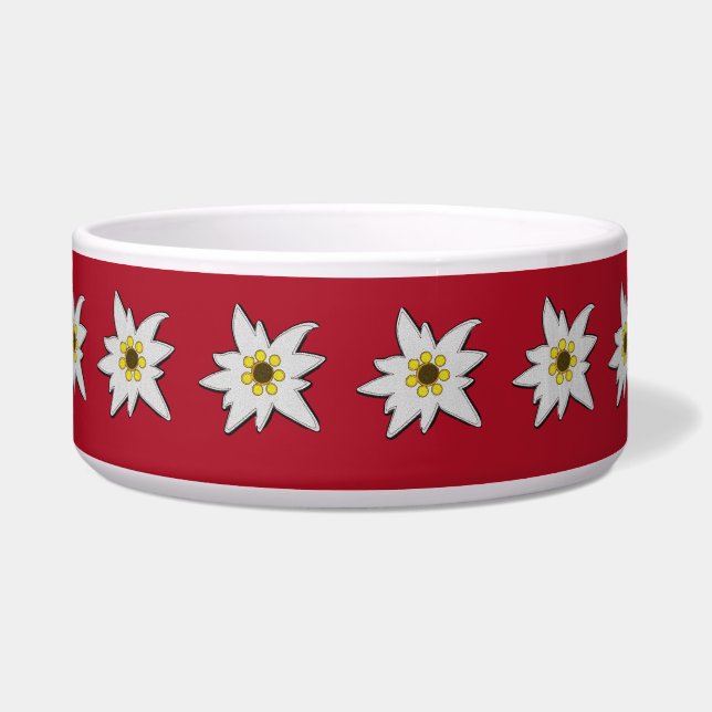 Rot mit Edelweiss Bowl Napf (Vorderseite)
