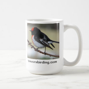 Rot mit einer Kappe bedeckter Robin Tasse