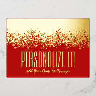 Rot mit Gold Foil Glitzy Border Card Folien Feiertagskarte