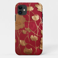 Rot mit Goldlotus