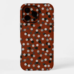 rot mit grauen weißen und schwarzen Punkten iPhone 16 Pro Max Hülle