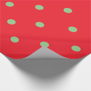 Rot mit Green Polka Dot Modernes Weihnachtsmuster Geschenkpapier