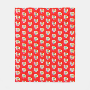 Rot mit kleinen Kunstdesigns Fleecedecke