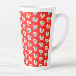Rot mit kleinen Kunstdesigns Milchtasse