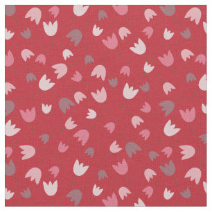 Rot mit rosa Tulpenmuster Stoff