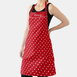 Rot mit Schürze der weißen Polka-Dots