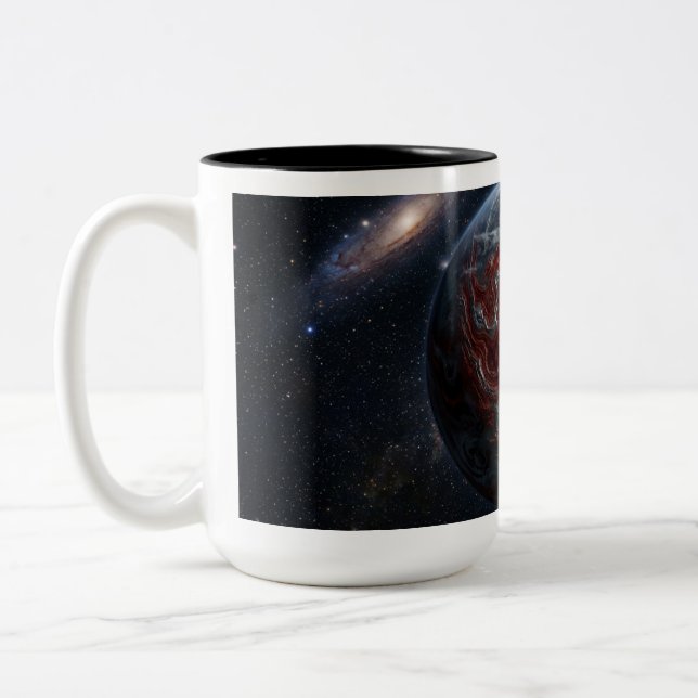 Rot mit Silber Planet Zweifarbige Tasse (Links)