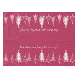 Rot mit weißem Weihnachtsbaum Tischdecke