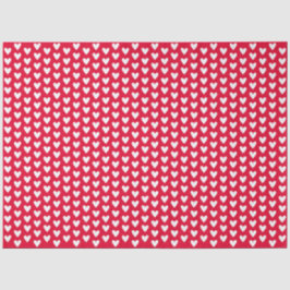 Rot mit weißen winzigen Doodle-Liebesherzen Seidenpapier