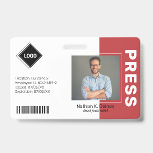 Rot Mitarbeiter Foto ID Company Security Ausweis