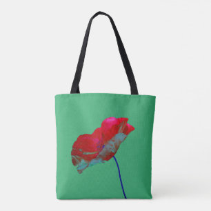 Rot-Mohn-Blume auf Grün