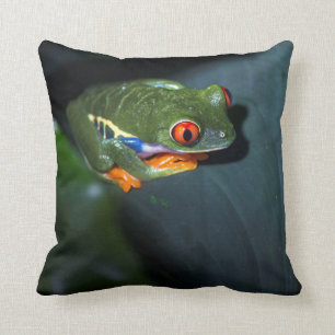 Rot mustert Frosch-Sitzen Kissen