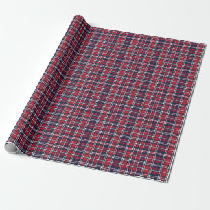 Rot-navy-asymmetrische Karo-Textur Geschenkpapier