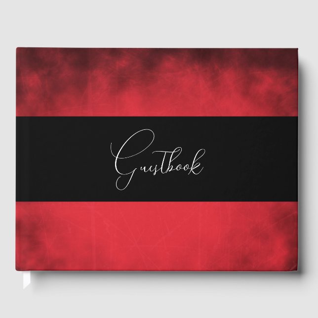 Rot-Not-Grunge-Hochzeit Gästebuch (Vorderseite)