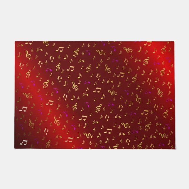 rot, notiert, musikalisch, melodisch, musik, sound fußmatte (Vorderseite)