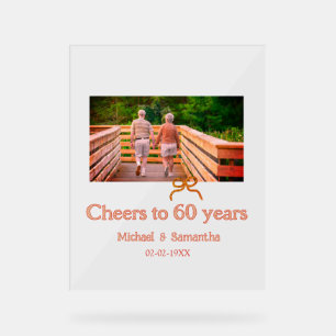 Rot oder Schleife prostet 60 Jahre Hochzeitsjubilä Acrylschild