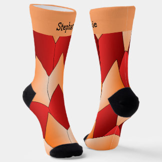 Rot Orange Art Deco Design Socken
