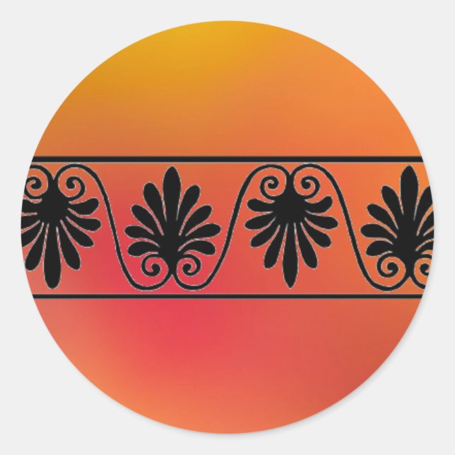 Rot-Orange-Aufkleber Runder Aufkleber (Vorderseite)