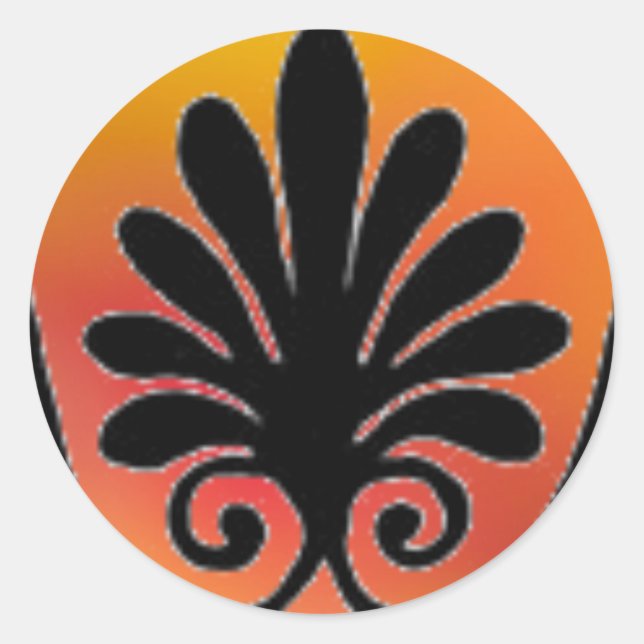 Rot-Orange-Aufkleber Runder Aufkleber (Vorderseite)