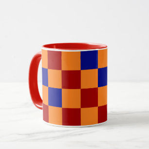 Rot Orange Blau Karomuster Design Tasse