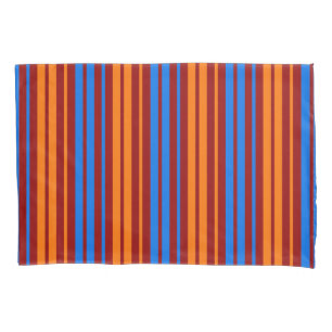 Rot Orange Blau Vertikale Streifen Design Kissenbezug