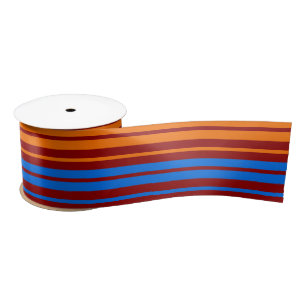 Rot Orange Blau Vertikale Streifen Design Satinband