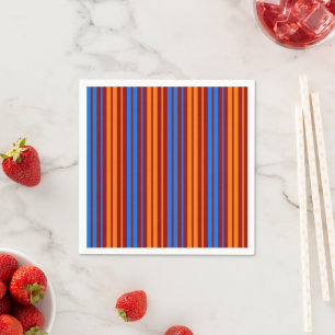 Rot Orange Blau Vertikale Streifen Design Serviette