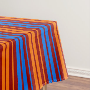 Rot Orange Blau Vertikale Streifen Design Tischdecke