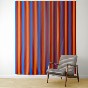 Rot Orange Blau Vertikale Streifen Design Wandteppich