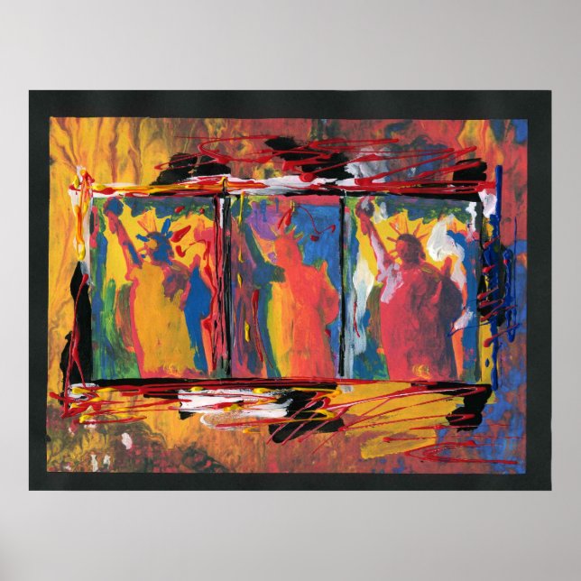 Rot-orange-gelb-blaue Freiheiten Poster (Vorne)