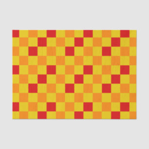 Rot Orange Gelb Kariertes Muster Design Seidenpapier