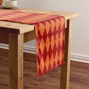 Rot-Orange-Harlekin-Karuomuster-Design Kurzer Tischläufer