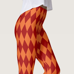 Rot-Orange Harlekin-Karuomuster-Design Leggings