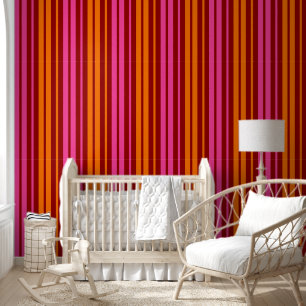 Rot Orange Pink Vertikale Streifen Design Tapete