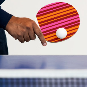 Rot Orange Pink Vertikale Streifen Design Tischtennis Schläger