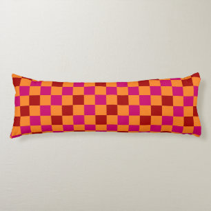 Rot Orange Rosa Karomuster Design Seitenschläferkissen