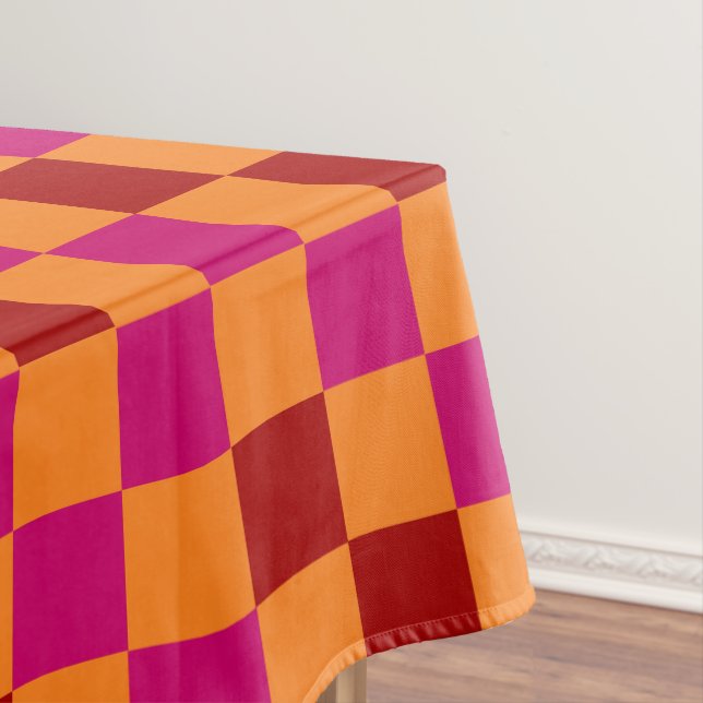 Rot Orange Rosa Karomuster Design  Tischdecke (Beispiel)