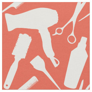 Rot-Orange-Stylist-Tools Friseursalon Stoff