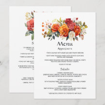 Rot, Orange und Sage Floral