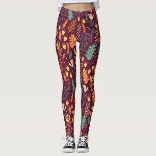 Rot-Orange-Vintages Motiv Leggings